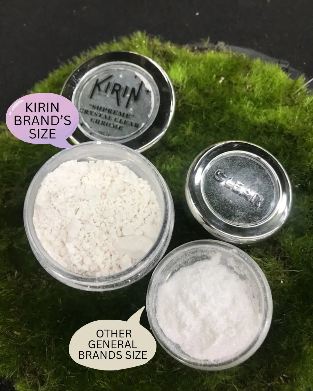 KIRIN Supreme Crystal Clear Chrome Powder (Large Size-No Dust/Glitter Finish/Mirror Effect)