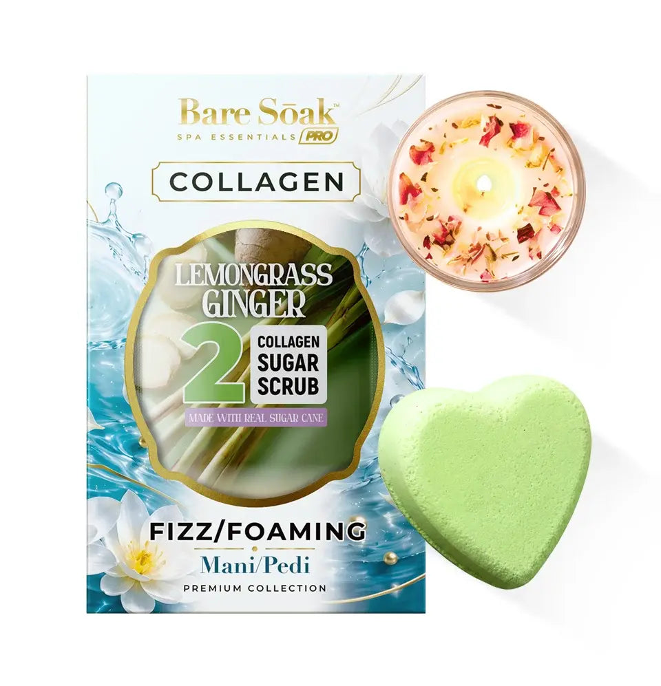 5 Steps • Collagen Pedi Bomb &amp; Massage Candle