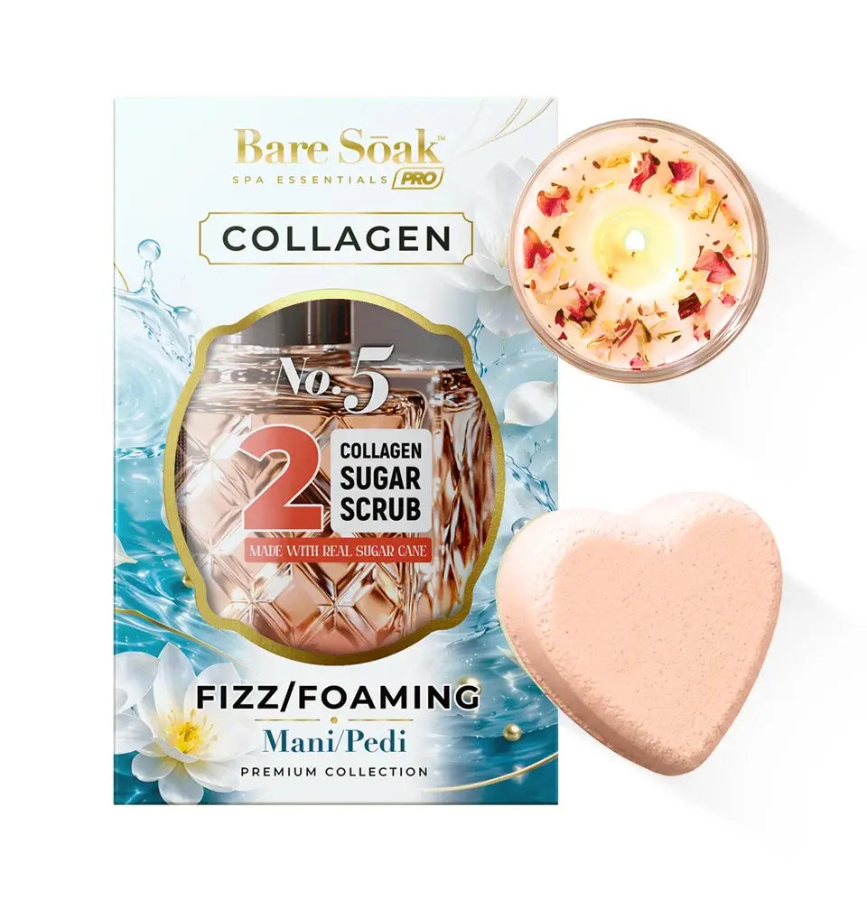 5 Steps • Collagen Pedi Bomb &amp; Massage Candle