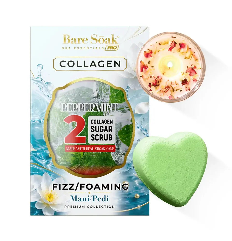 5 Steps • Collagen Pedi Bomb &amp; Massage Candle
