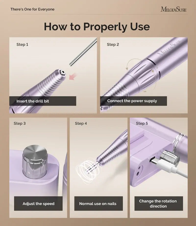 SC300F Clip-On Rechargeable Nail Drill 30,000RPM