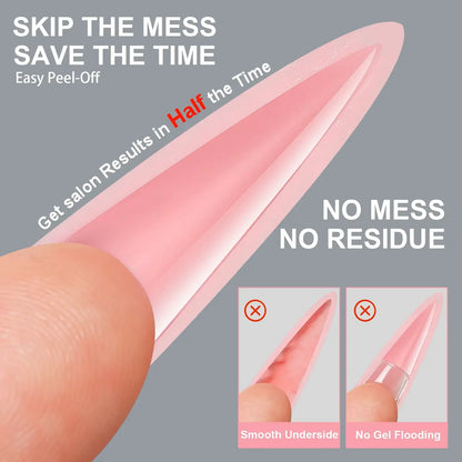 Sandwich Dual Nail Forms for Builder Gel Molding Nails Extension (Reusable, 256 Pcs, 4 Shapes available)