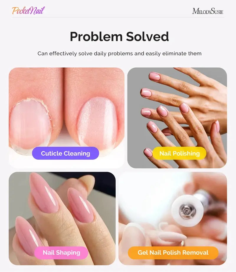 PocketNail PC100GR/PC100G Pen-Shaped Innovative Portable Rechargeable Nail Drill 20,000RPM
