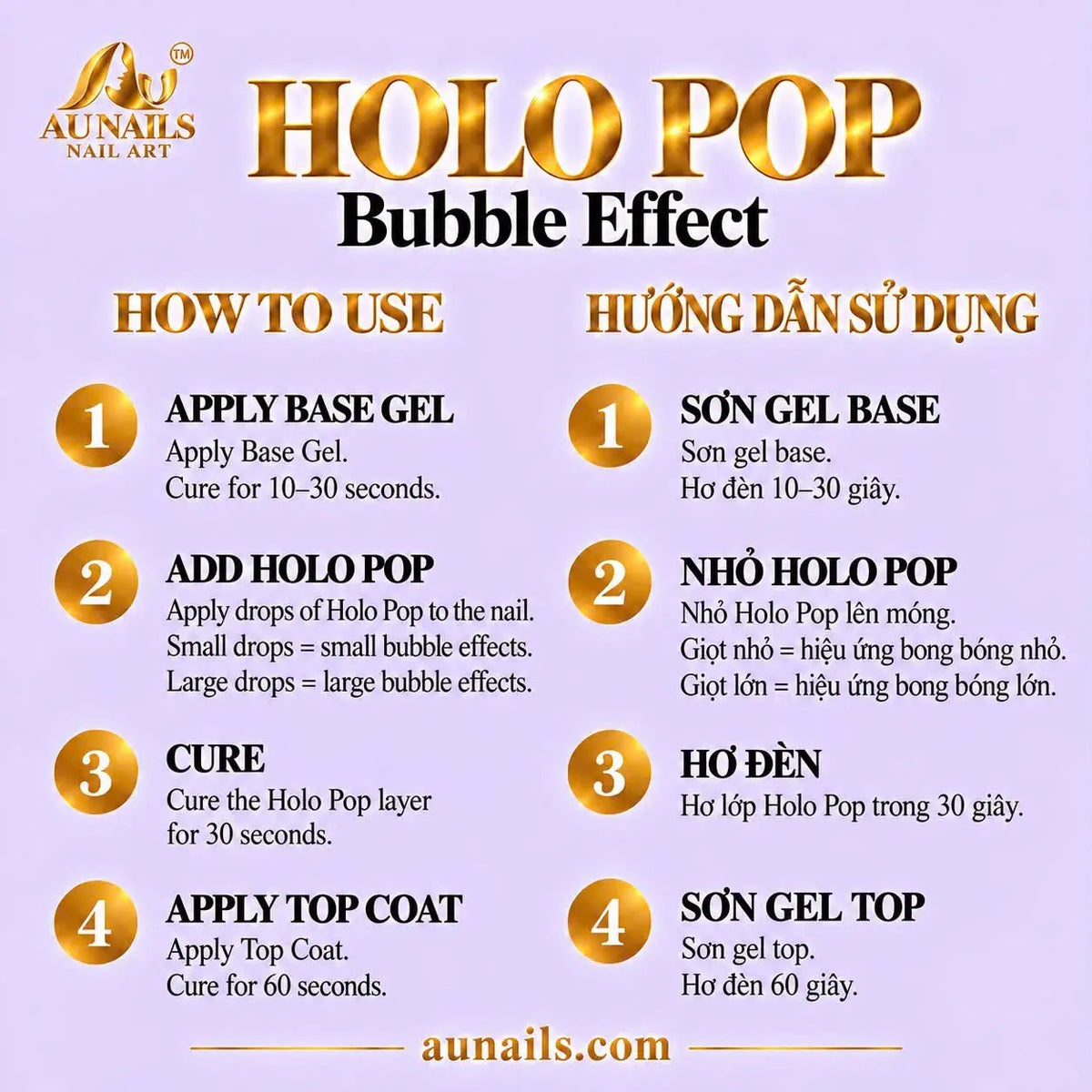 AU Holo Pop Bubble Effect Nail Art Ink Set – 8 Colors