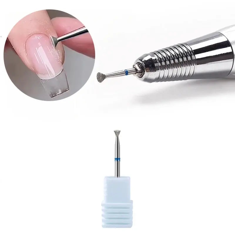 Best selling Diamond Cuticle Clean Nail Drill Bit (Cylindrical Flat Head & Inverted Head)