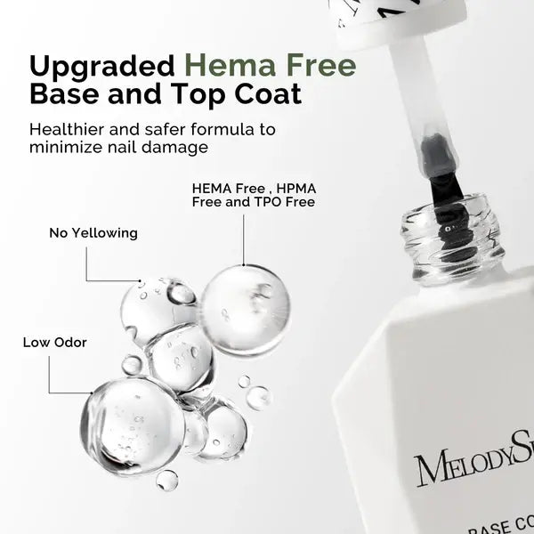 Top Coat &amp; Base Coat - HEMA-Free &amp; HPMA-Free &amp; TPO-Free Gel Nail Polish 0.5 fl oz/15ml