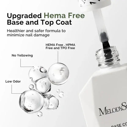 Top Coat &amp; Base Coat - HEMA-Free &amp; HPMA-Free &amp; TPO-Free Gel Nail Polish 0.5 fl oz/15ml