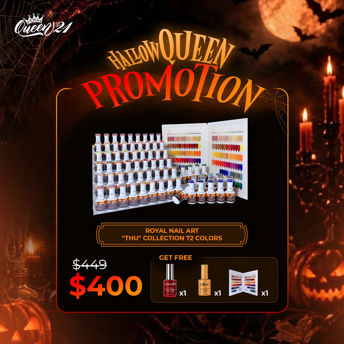 HALLOWEEN PROMOTION - Royal Nail Art - Autumn Gel Collection - 72 Colors