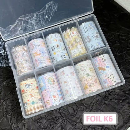 Transfer Foil Korean Style Design Box of 10 rolls (Many Styles Pick by choice)