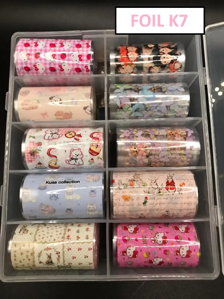 Transfer Foil Korean Style Design Box of 10 rolls (Many Styles Pick by choice)