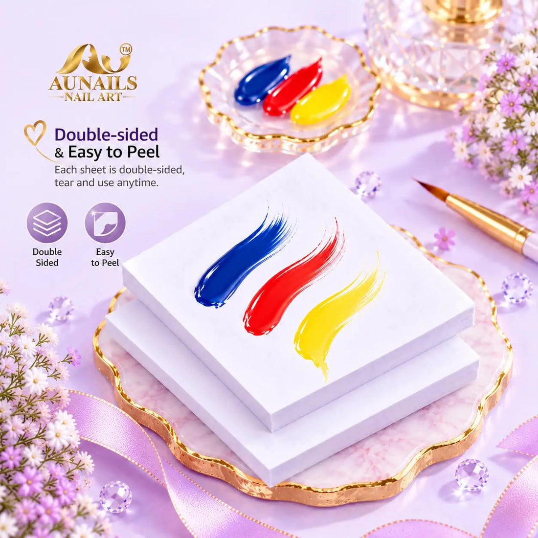 AU NAILS Disposable Nail Art Palette Paper – 50 Sheets