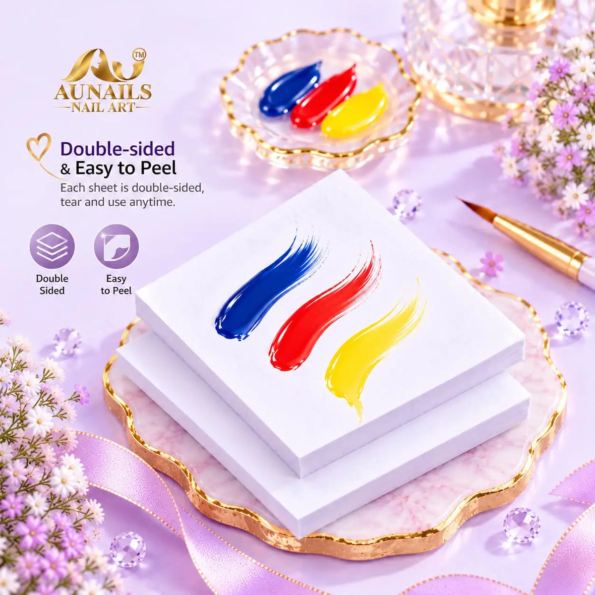 AU NAILS Disposable Nail Art Palette Paper – 50 Sheets