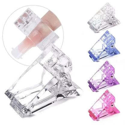 120Pcs Nail Forms Extension 2-in-1 (Almond &amp; Square) &amp; Nail Fixation Clips
