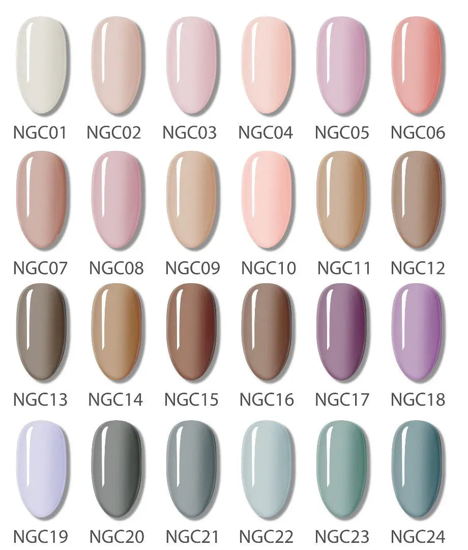 GELLICURE Most Popular Sheer Nude Classic Gel Colors 0.5oz (24 Shades &amp; 1 color chart)