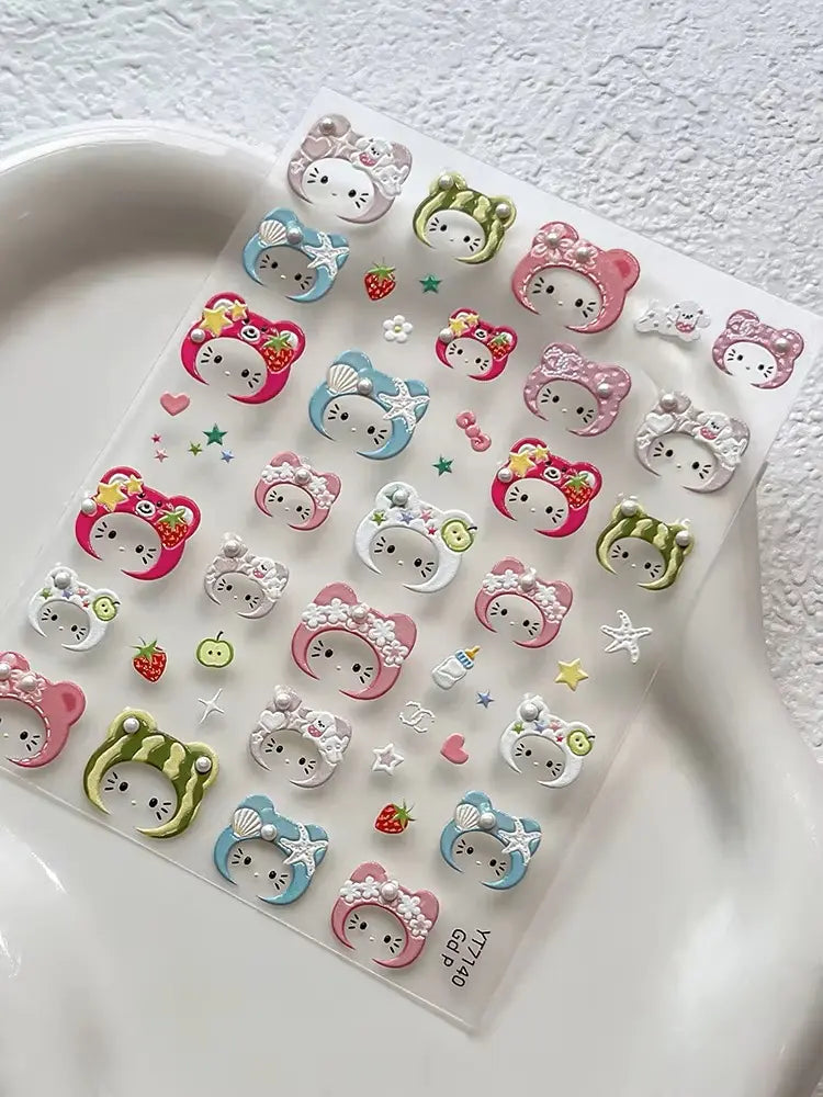 3D Kawaii Hello Kitty Nail Sticker Art Decoration (Set of 2)