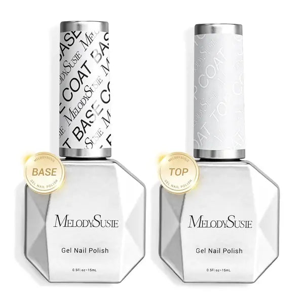 Glossy Top Coat &amp; Base Coat Nail Gel Polish 2Pcs 15ml