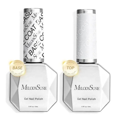 Glossy Top Coat &amp; Base Coat Nail Gel Polish 2Pcs 15ml