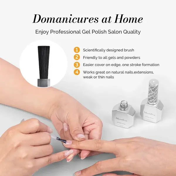 Glossy Top Coat &amp; Base Coat Nail Gel Polish 2Pcs 15ml