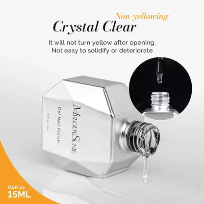 Glossy Top Coat &amp; Base Coat Nail Gel Polish 2Pcs 15ml