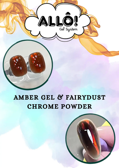 ALLÔ New 6 Shades Tortoiseshell Amber Gel Collection TPO/HEMA-Free &amp; FREE Clear White Cateye / Fairydust Chrome Powder - Fall collection 2026
