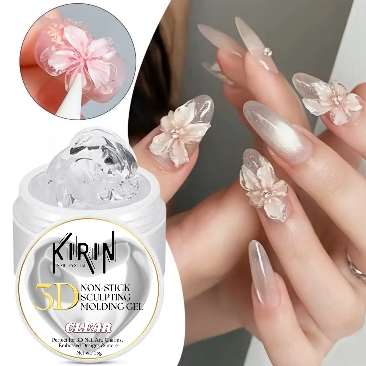 KIRIN 3D Non-stick Sculpting Molding Jam Gel 15g - Available in Clear/White/Pearl White