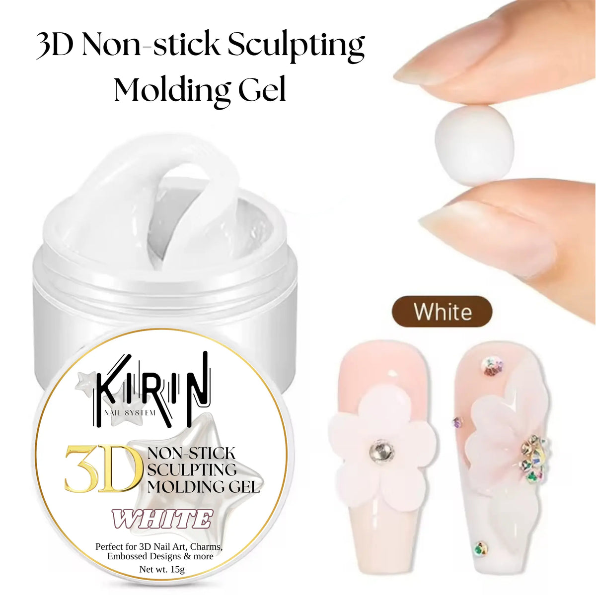 KIRIN 3D Non-stick Sculpting Molding Jam Gel 15g - Available in Clear/White/Pearl White
