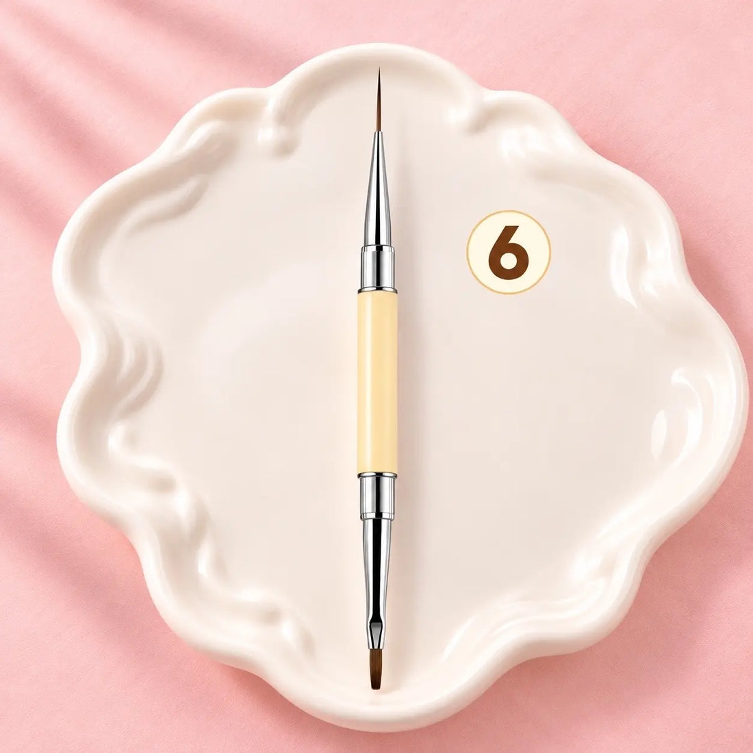 Premium Double-Ended Nail Art Brush No. 6