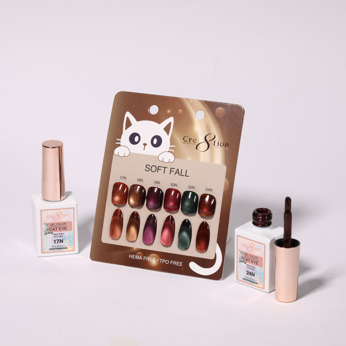 Cre8tion Soft Fall Cat Eye Gel Set - 6 Colors, 0.5 fl oz Each