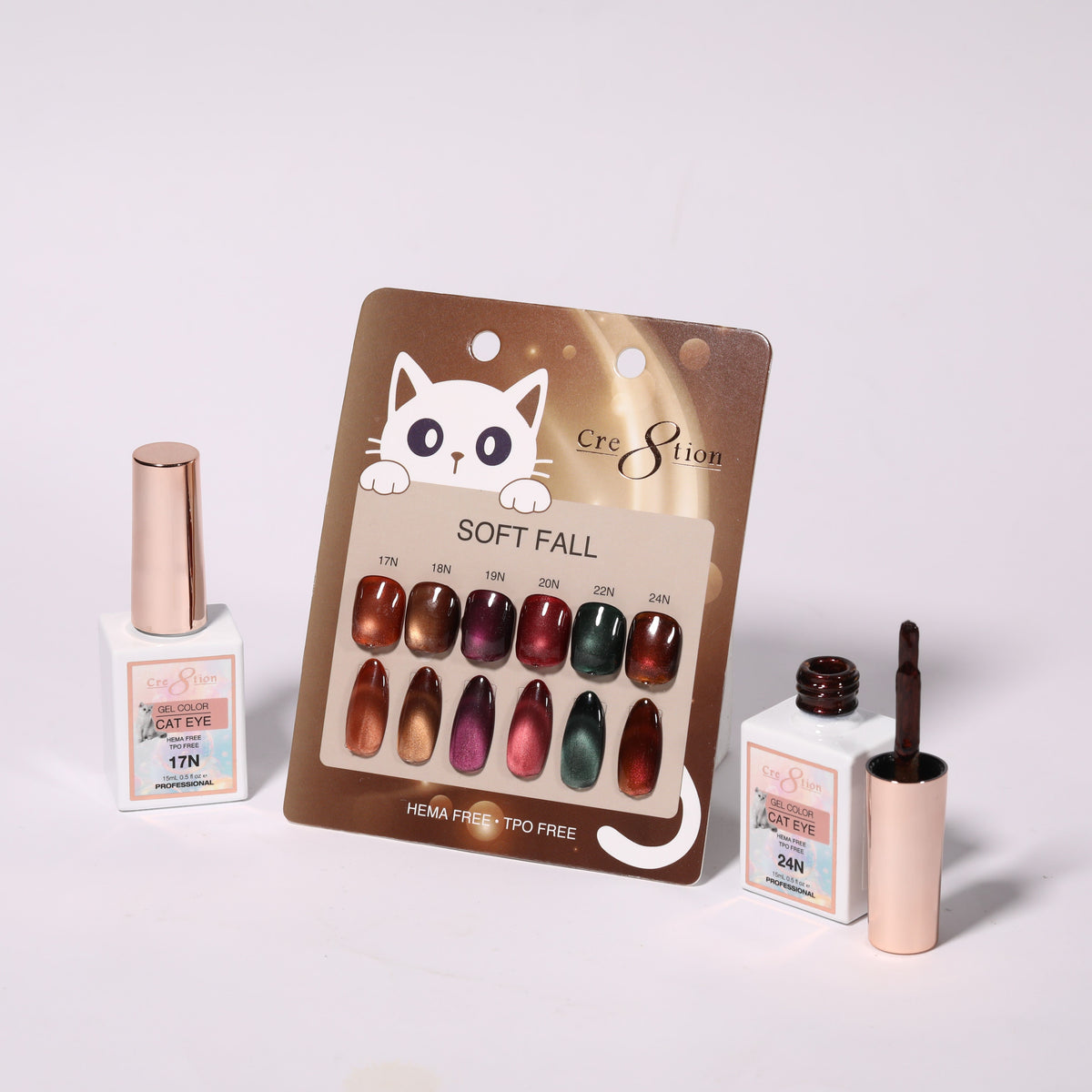 Cre8tion Soft Fall Cat Eye Gel Set - 6 Colors, 0.5 fl oz Each