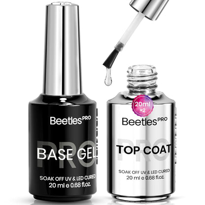 Beetles Pro Gel Top and Base Coat Professional Nail Supplies 2Pcs 20ml