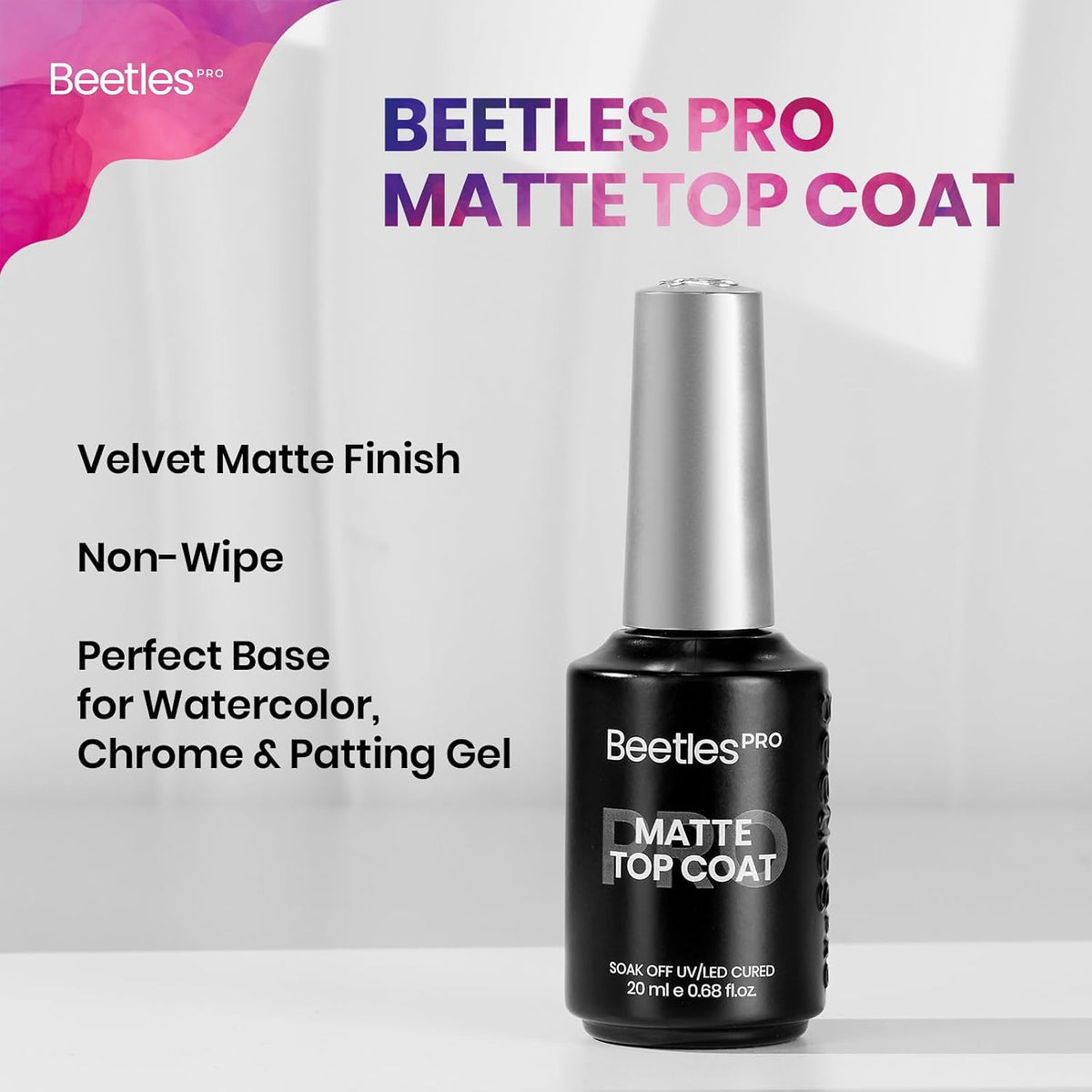 Beetles Pro Matte Top Coat Gel Polish For Professional Nail Salon 1Pcs 20ml