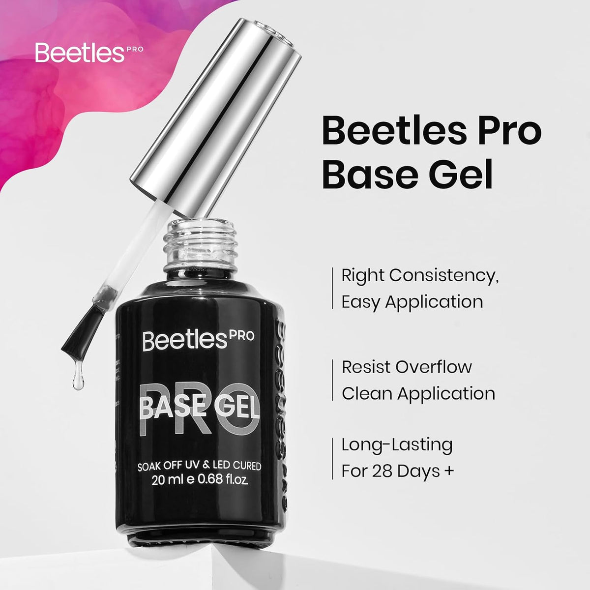 Beetles Pro Gel Base Coat 20ml Hema-Free Long-Lasting