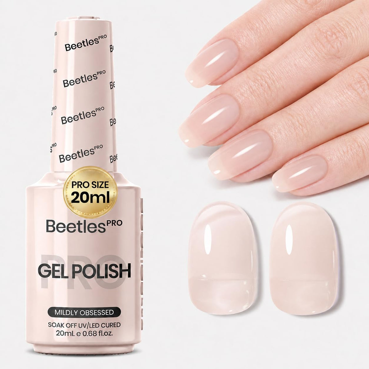 Beetles Pro Gel Polish, 20ml | Professional Nail Tech Formula, High Pigment Soak Off UV LED Long Lasting for Salon – 19 Colors