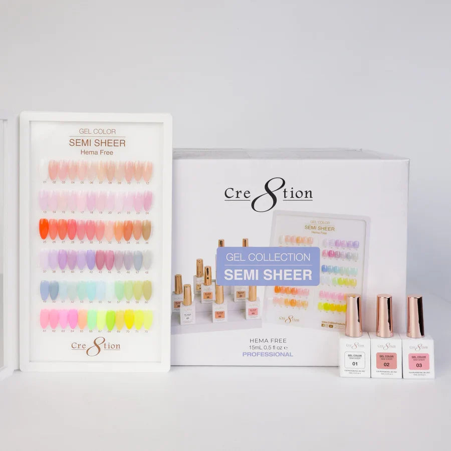 Cre8tion Kit (72 Colors) - HEMA Free SEMI-SHEER 0.5oz (HEMA Free) - SKU 38037