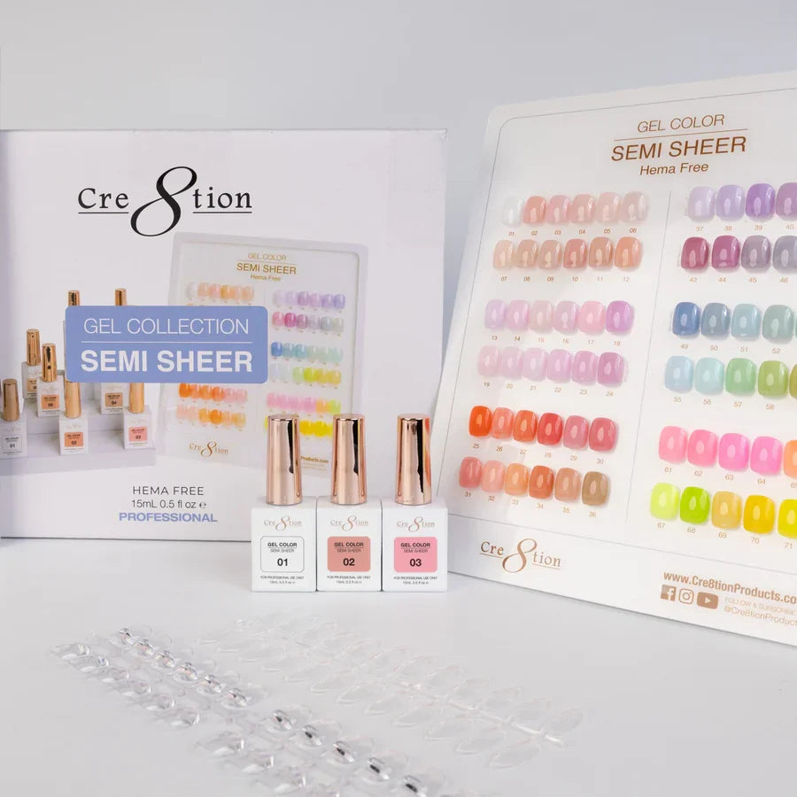 Cre8tion Kit (72 Colors) - HEMA Free SEMI-SHEER 0.5oz (HEMA Free) - SKU 38037