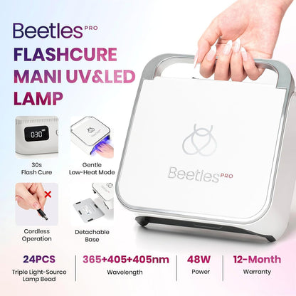 Beetles Pro Flashcure UV LED Nail Lamp 24 Triple Source Beads Gel Polish