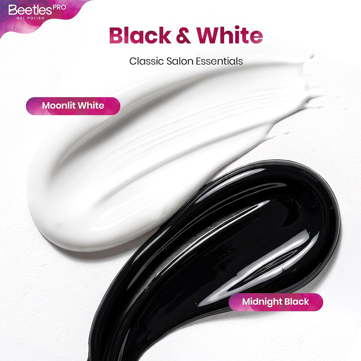 Beetles PRO Black &amp; White Painting Gel for Nail Art, Creamy Gel