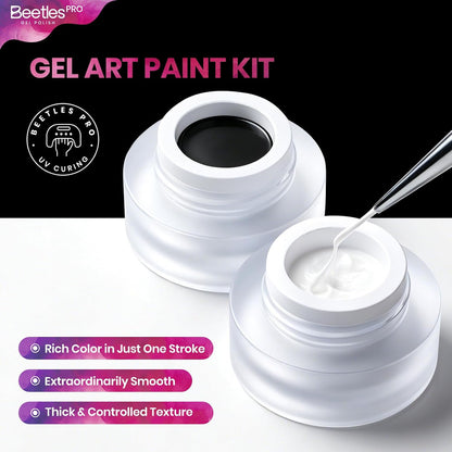 Beetles PRO Black &amp; White Painting Gel for Nail Art, Creamy Gel