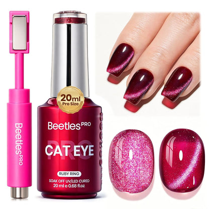 Beetles Cat Eye Gel Polish, Red Cat Eye Gel Magnetic, Ruby Ring