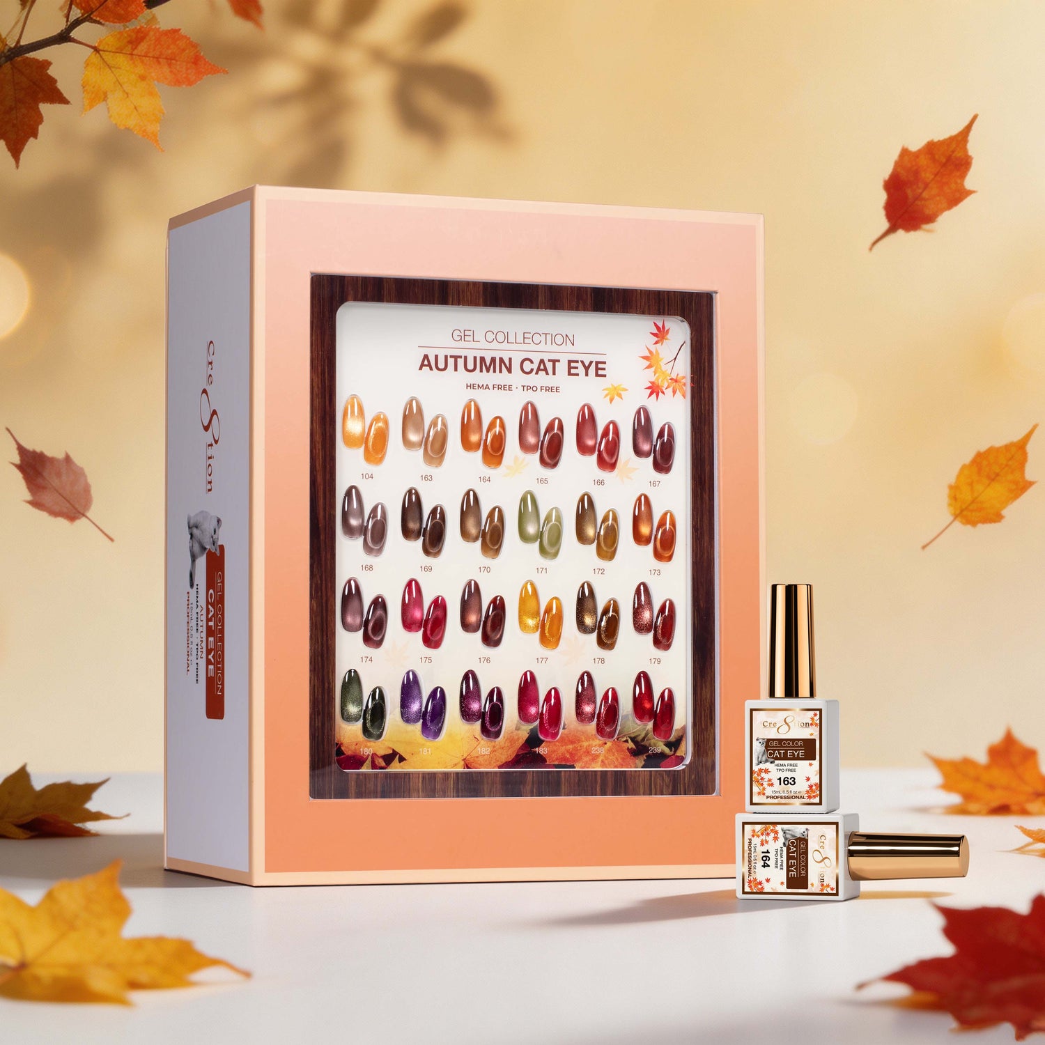 Cre8tion Autumn Cat Eye Gel Set - 24 Colors, 0.5 fl oz Each
