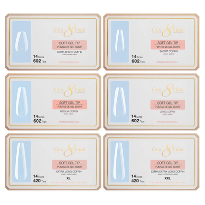 Cre8tion Soft Gel Tips - COFFIN