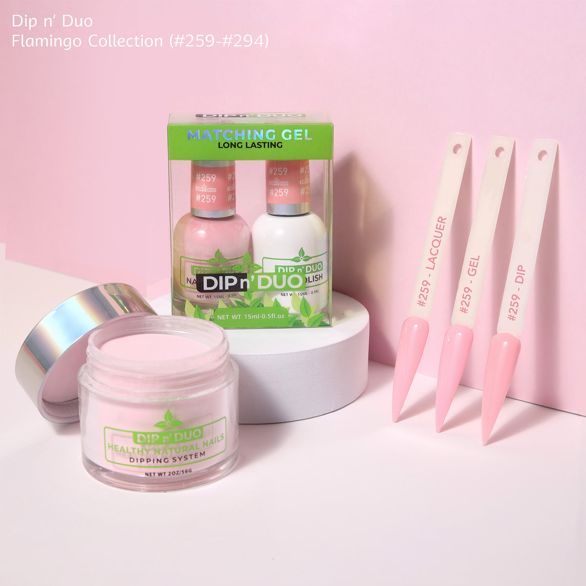 Dip n Duo Flamingo Collection Color 259 Gel polish Nail Lacquer Dipping Powder