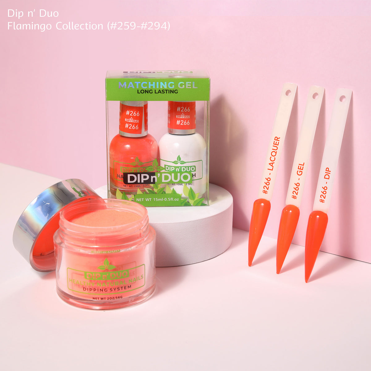 Dip n Duo Flamingo Collection Color 266 Gel polish Nail Lacquer Dipping Powder