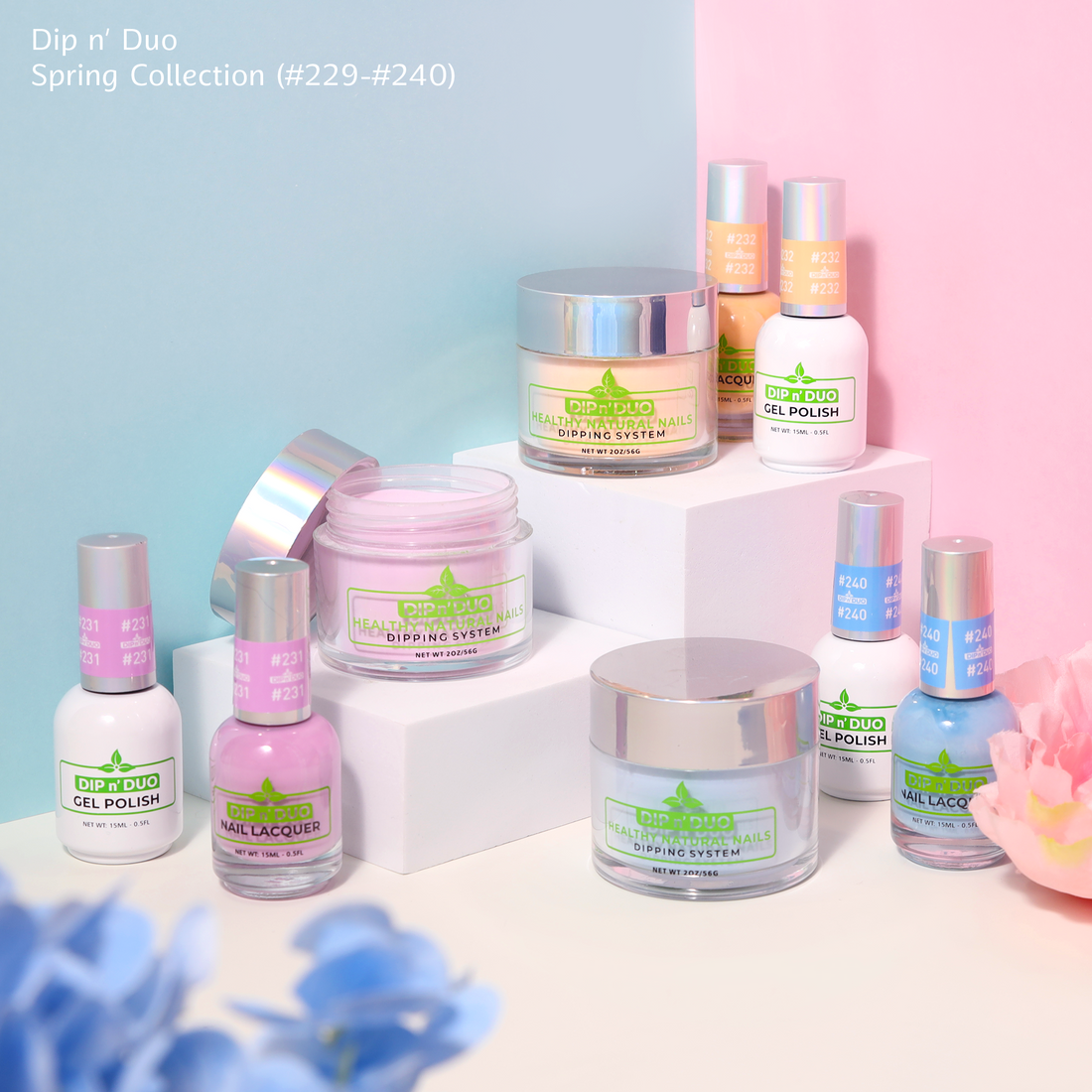 Dip n Duo Spring Collection – Gel Polish & Dipping System in Vibrant Spring Shades