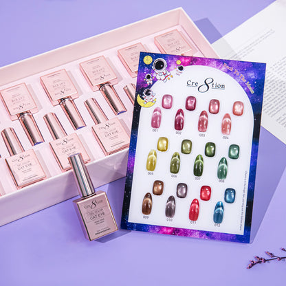 Cre8tion Back To The Moon Cat Eye Gel Kit – 12 Colors, 0.5 fl oz (15 mL) Each
