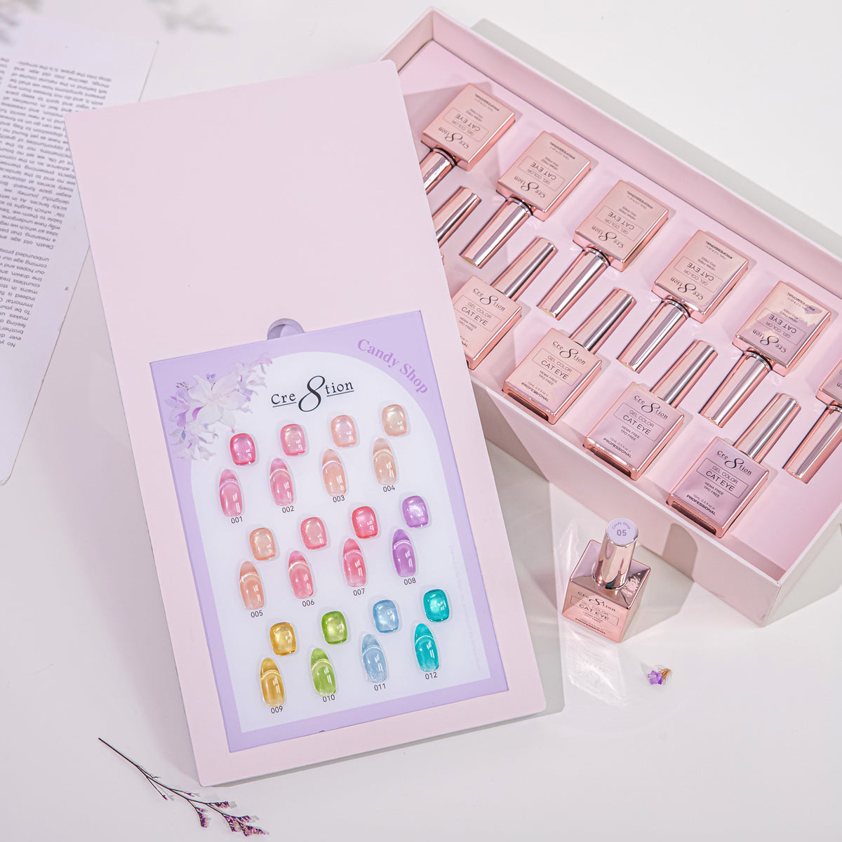 Cre8tion Cat Eye Candy Shop Gel Kit – 12 Colors, 0.5 fl oz (15 mL) Each