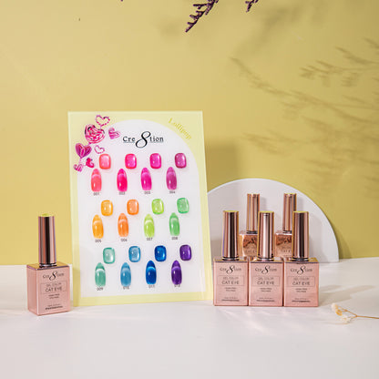 Cre8tion Cat Eye Lollipops Gel Kit – 12 Colors, 0.5 fl oz (15 mL) Each