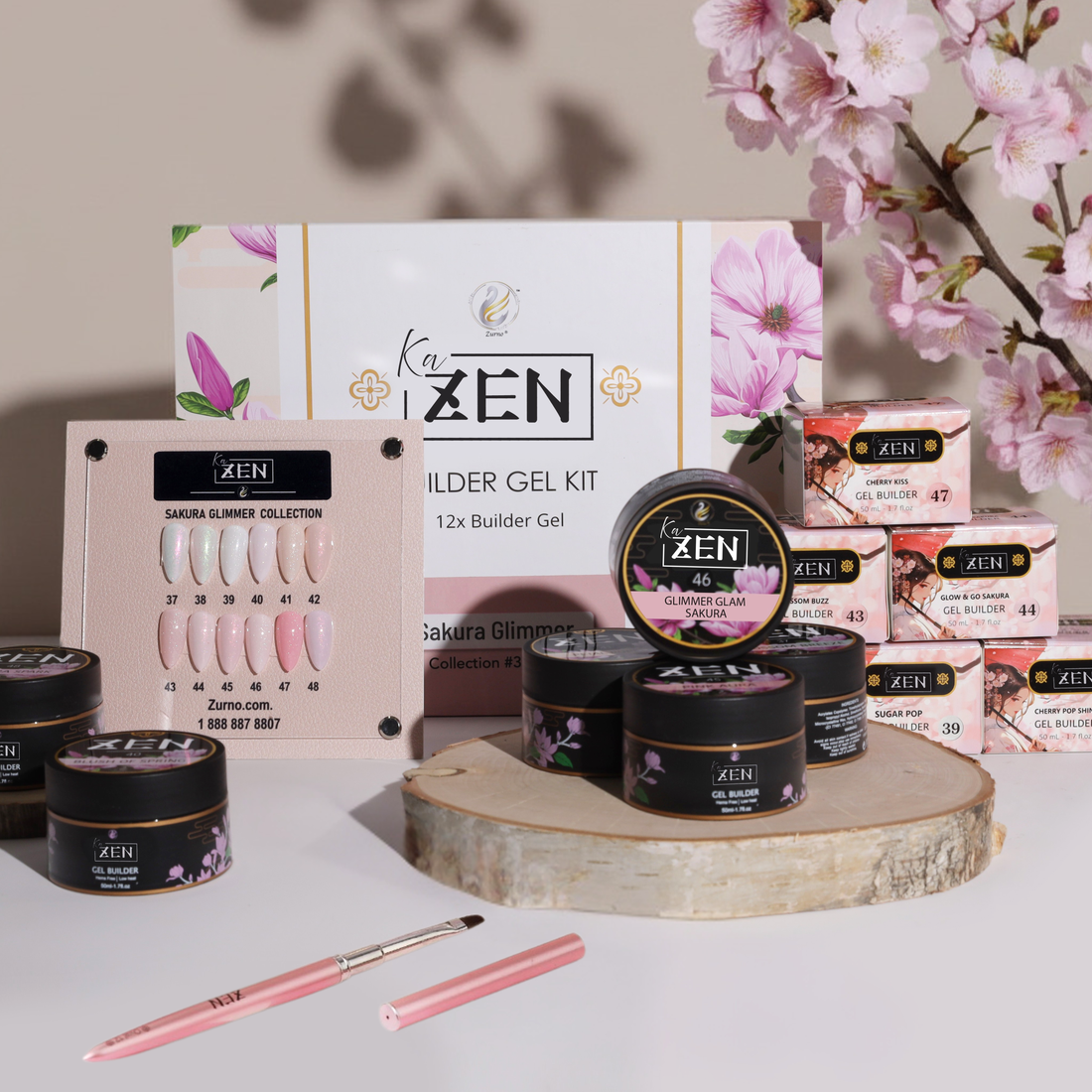 KaZEN | Builder Gel Sakura Glimmer Collection 