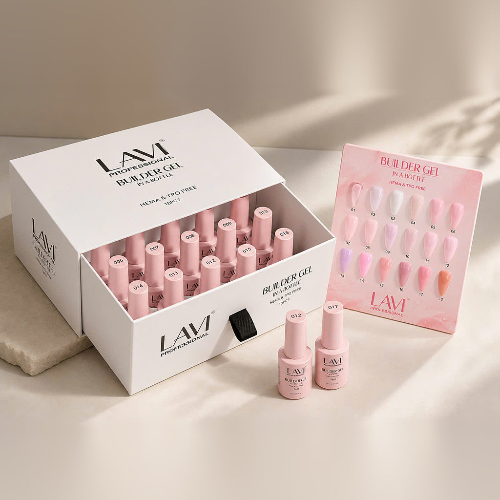 LAVI Builder Gel In A Bottle SET (18 Colors), 0.5oz (HEMA &amp; TPO Free)