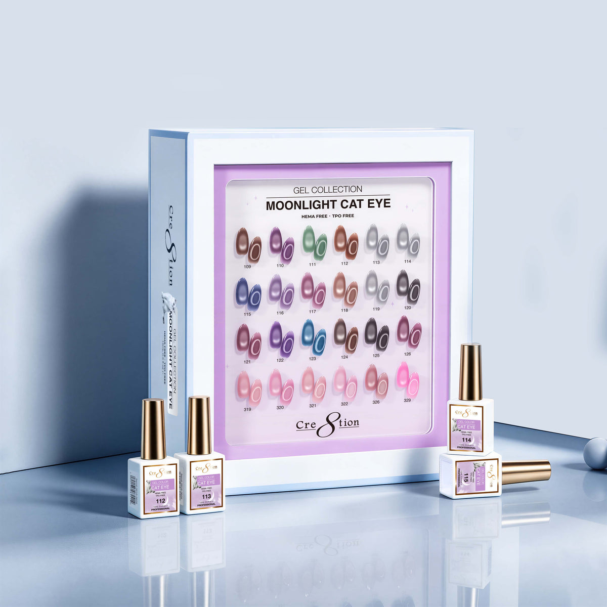 Cre8tion Moonlight Cat Eye Gel Set - 24 Colors, 0.5 fl oz Each